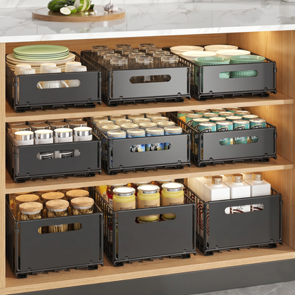 Pull-Out Kitchen Cabinet Storage Rack for Snacks, Jars and Pantry Items