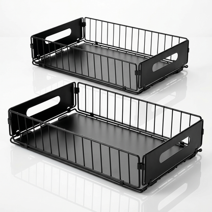 Pull-Out Kitchen Cabinet Storage Rack for Snacks, Jars and Pantry Items