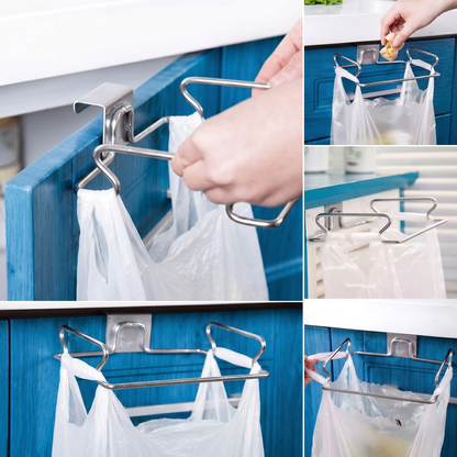 Over-Cabinet Hanging Kitchen Rack for Bags, Towels and Small Items