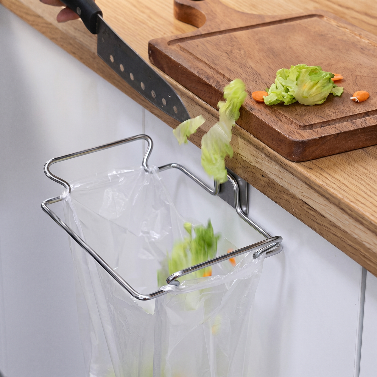 Over-Cabinet Hanging Kitchen Rack for Bags, Towels and Small Items