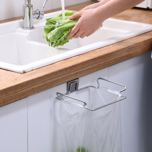 Over-Cabinet Hanging Kitchen Rack for Bags, Towels and Small Items