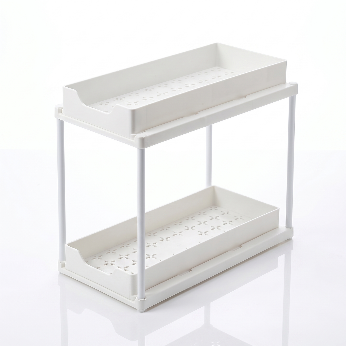 2-Tier Pull-Out Organizer Rack for Under-Sink Storage