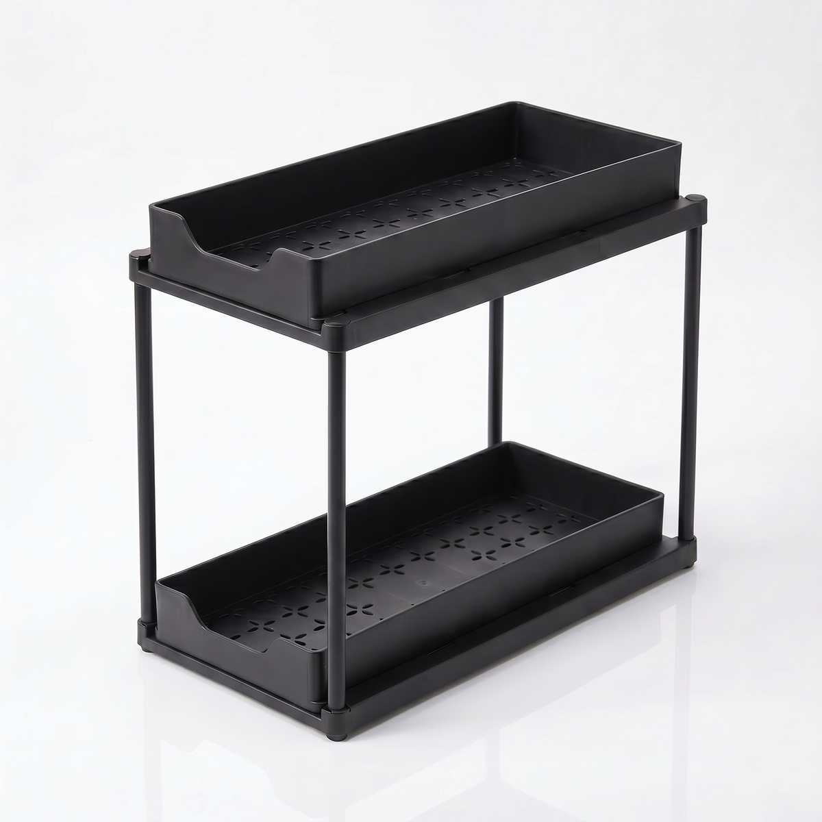 2-Tier Pull-Out Organizer Rack for Under-Sink Storage