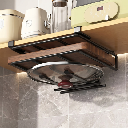 Under-Cabinet Kitchen Organizer Rack with Hooks