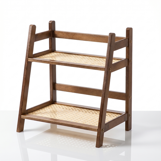 Bamboo Storage Rack | 2-Layer Organizer with Stable Design