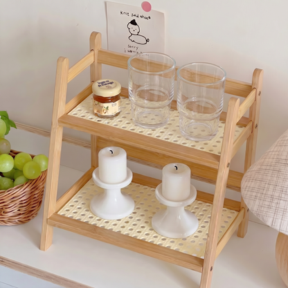 Bamboo Storage Rack | 2-Layer Organizer with Stable Design