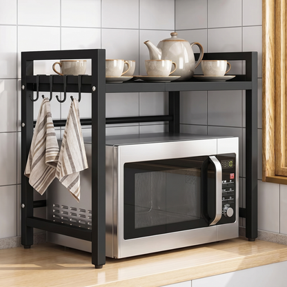 Expandable Microwave Shelf Rack for Countertop Kitchen Storage