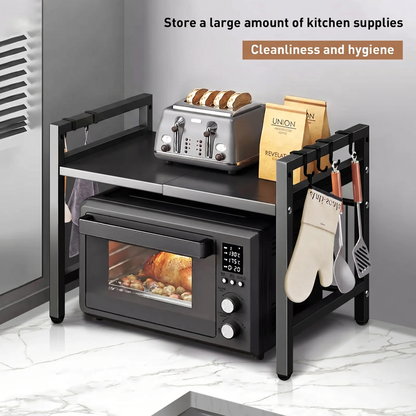 Expandable Microwave Shelf Rack for Countertop Kitchen Storage