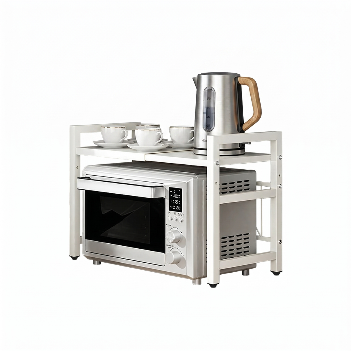 Expandable Microwave Shelf Rack for Countertop Kitchen Storage