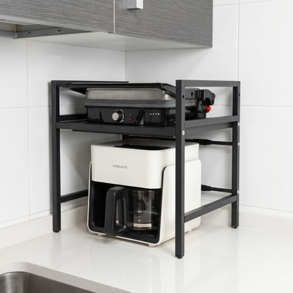 Expandable Microwave Shelf Rack for Countertop Kitchen Storage