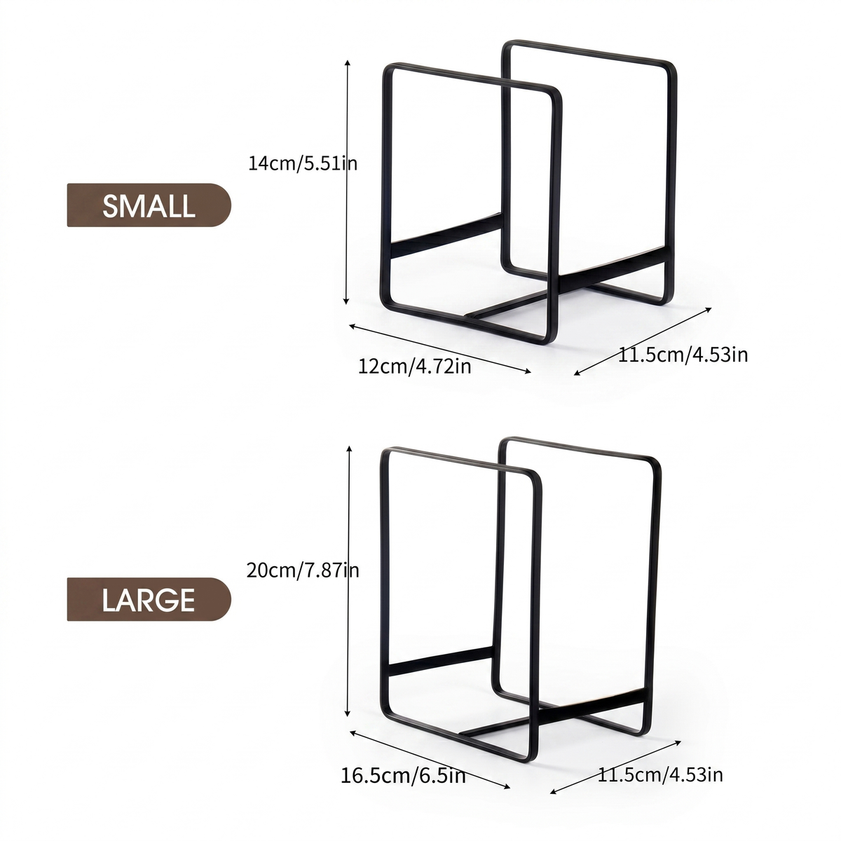 Slim Plate and Lid Organizer Rack for Kitchen Counters