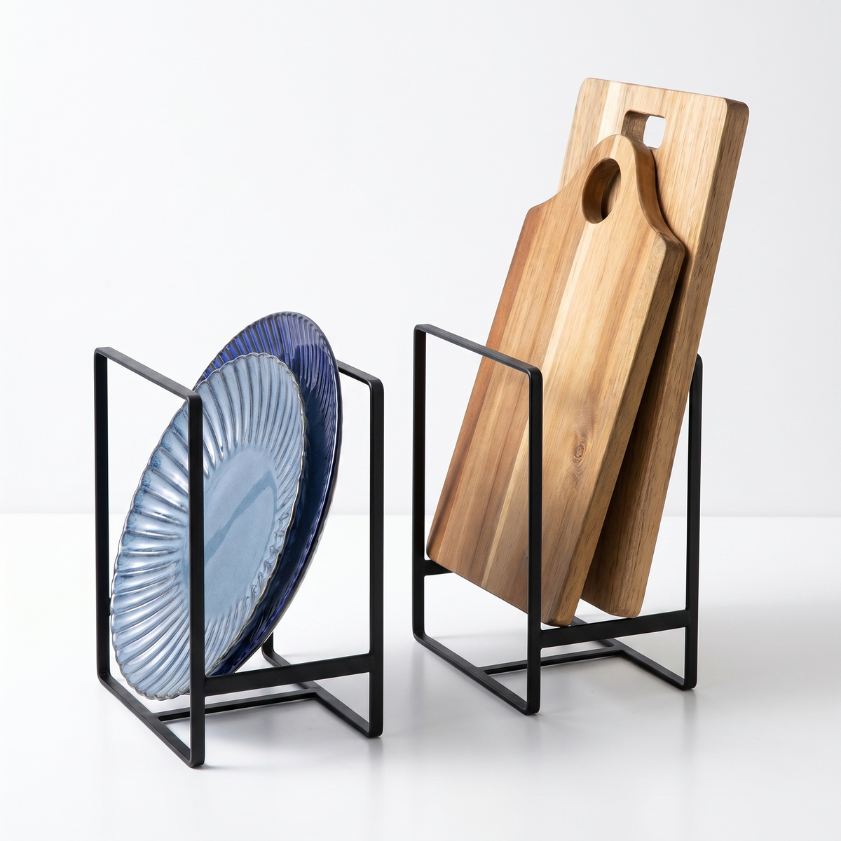 Slim Plate and Lid Organizer Rack for Kitchen Counters