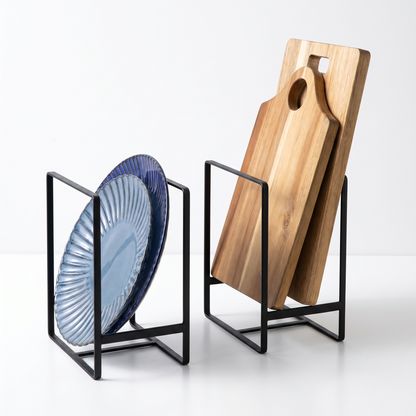 Slim Plate and Lid Organizer Rack for Kitchen Counters