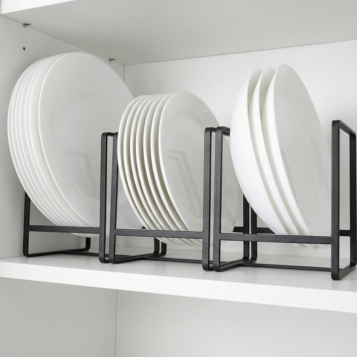 Slim Plate and Lid Organizer Rack for Kitchen Counters