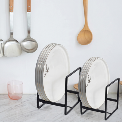 Slim Plate and Lid Organizer Rack for Kitchen Counters