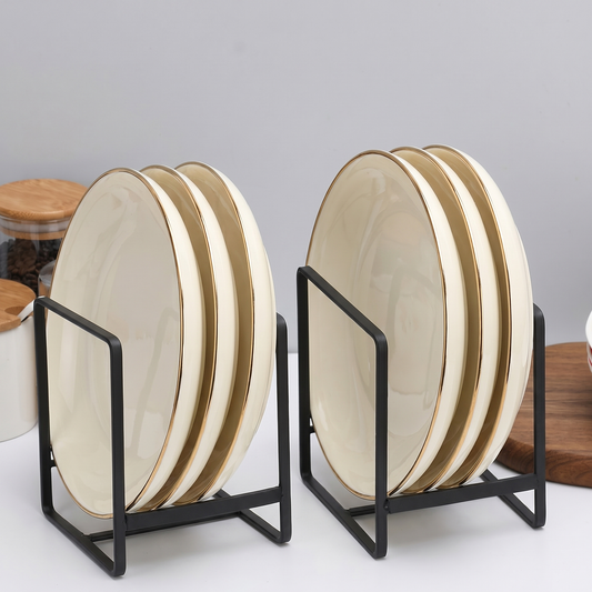 Slim Plate and Lid Organizer Rack for Kitchen Counters