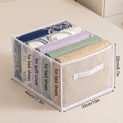 Versatile Storage Organizer | Large Capacity Mesh Compartment Box with Foldable Design