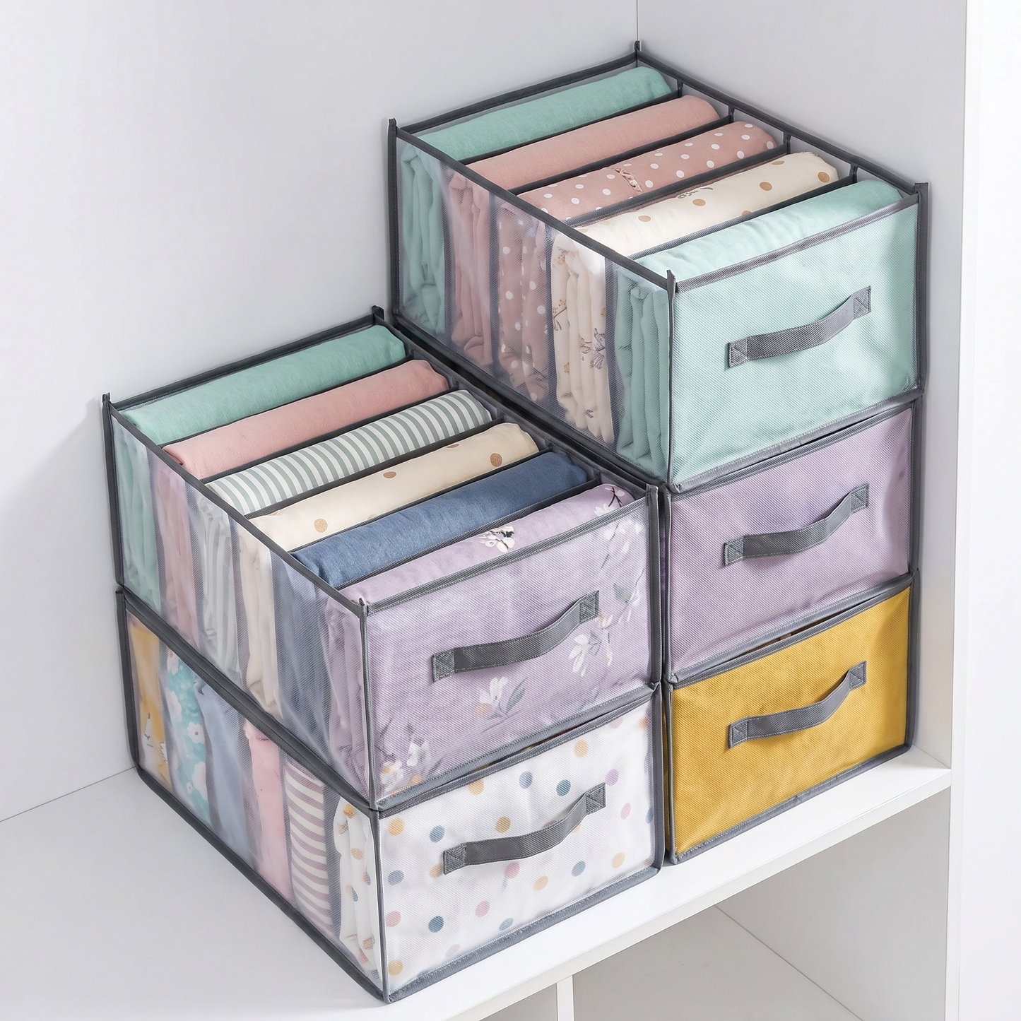 Versatile Storage Organizer | Large Capacity Mesh Compartment Box with Foldable Design