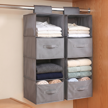 Hanging Wardrobe Shelf Organizer for Folded Clothes and Accessories