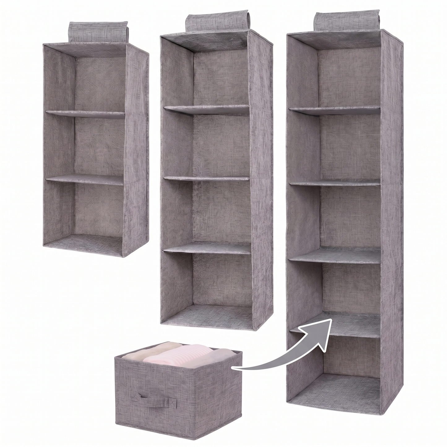 Hanging Wardrobe Shelf Organizer for Folded Clothes and Accessories