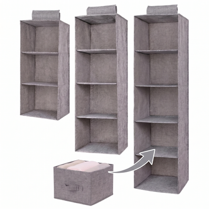 Hanging Wardrobe Shelf Organizer for Folded Clothes and Accessories