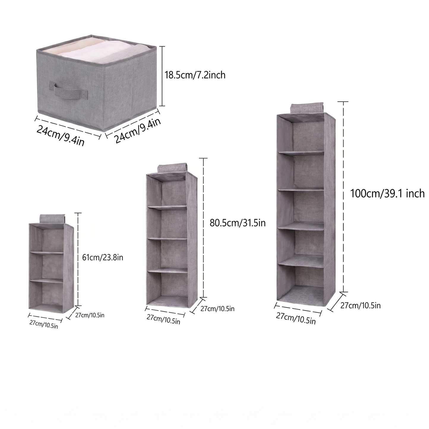 Hanging Wardrobe Shelf Organizer for Folded Clothes and Accessories