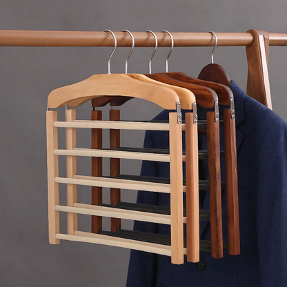 Multi-Tier Hanger with Anti-Slip Bars