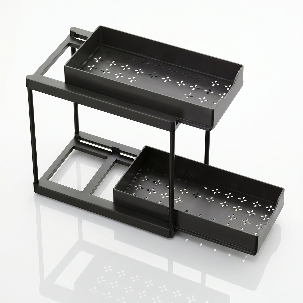 2-Tier Pull-Out Organizer Rack for Under-Sink Storage