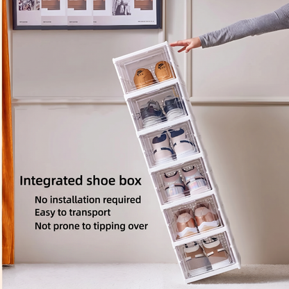 Stackable Shoe Storage Box with Clear Doors