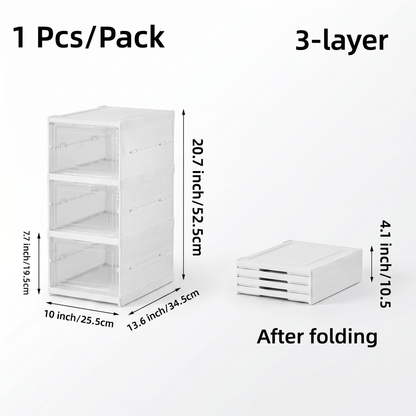Stackable Shoe Storage Box with Clear Doors