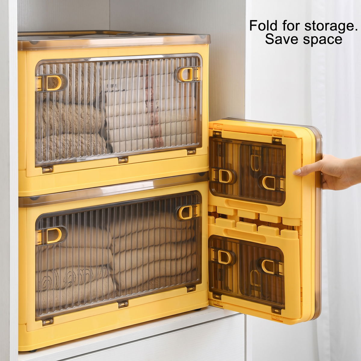 Stackable Foldable Storage Box with Wheels