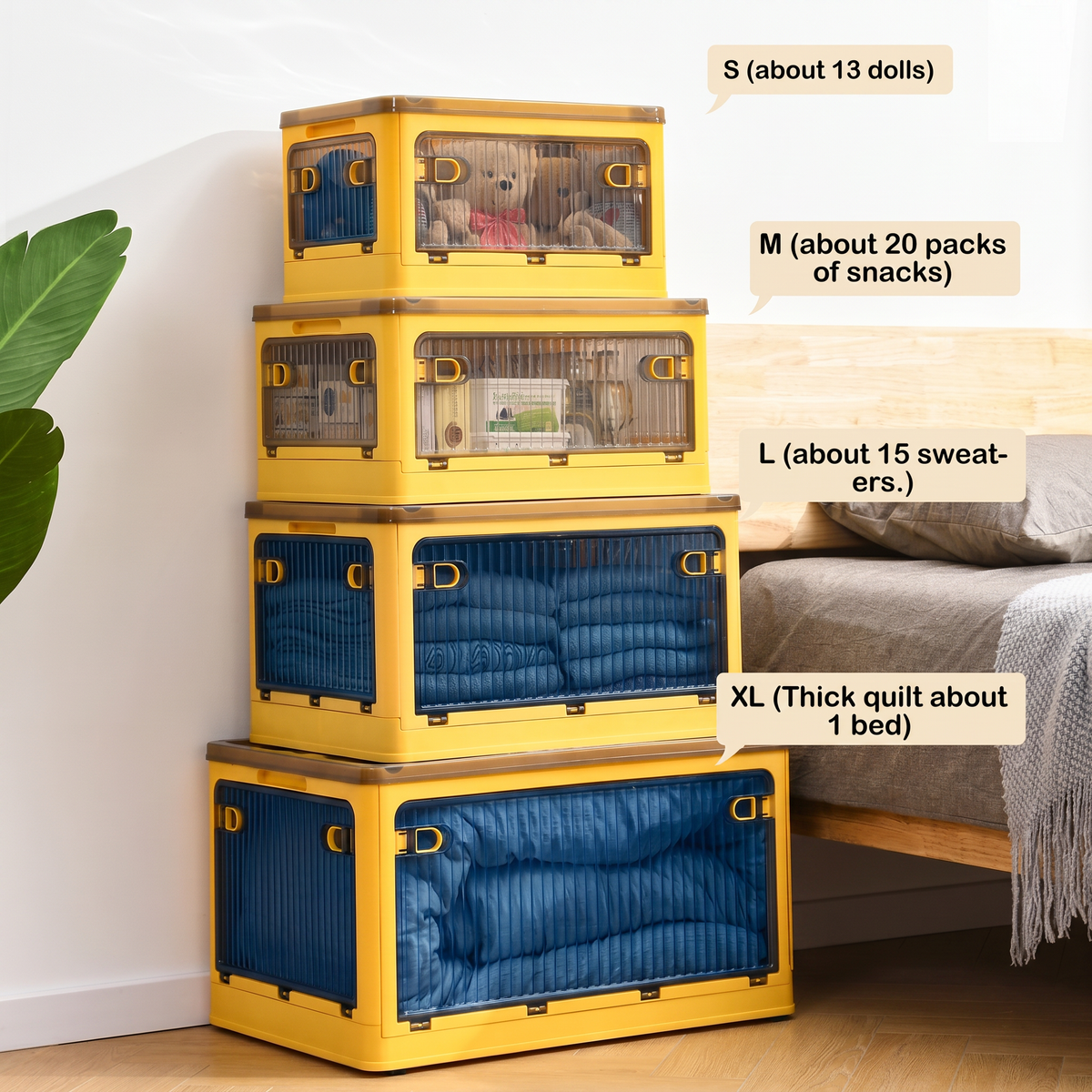 Stackable Foldable Storage Box with Wheels
