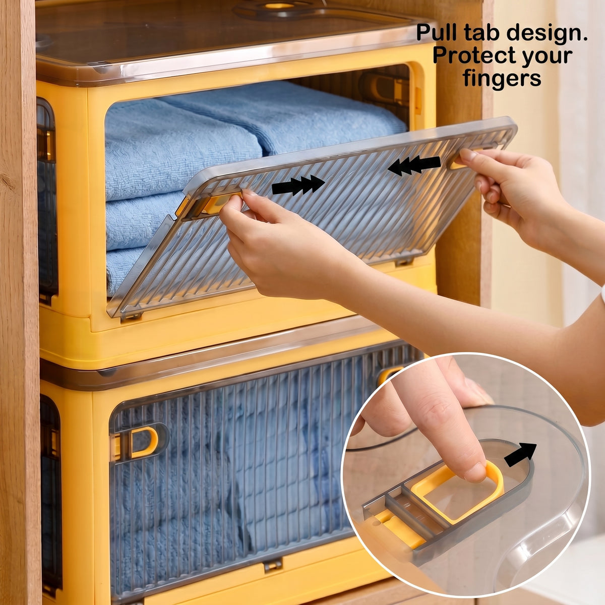 Stackable Foldable Storage Box with Wheels