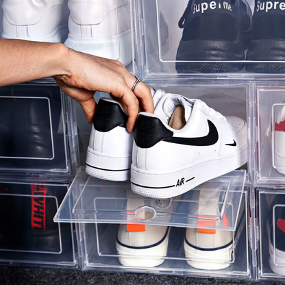 6-Piece Transparent Stackable Shoe Storage Box Set
