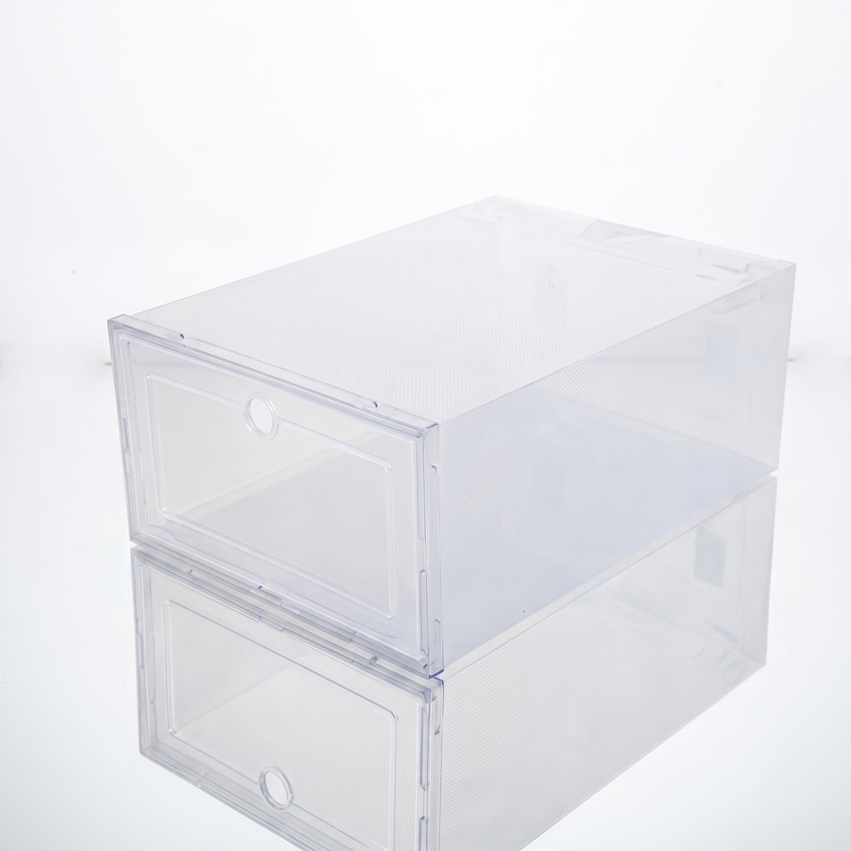6-Piece Transparent Stackable Shoe Storage Box Set