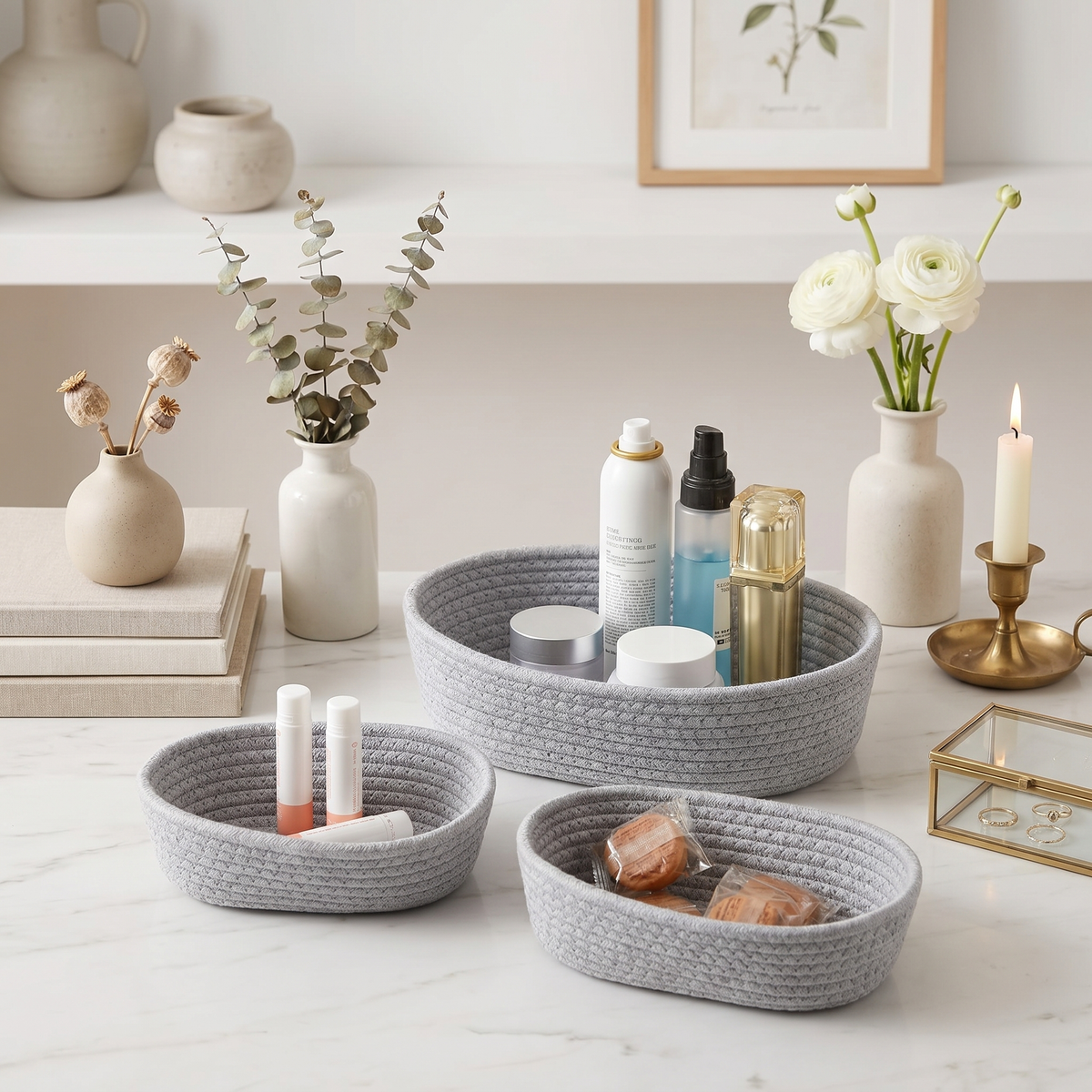 Nordic Collection | Cotton Rope Storage Basket with Durable Design