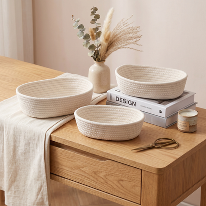 Nordic Collection | Cotton Rope Storage Basket with Durable Design