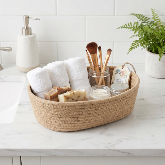Nordic Collection | Cotton Rope Storage Basket with Durable Design