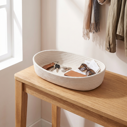 Nordic Collection | Cotton Rope Storage Basket with Durable Design