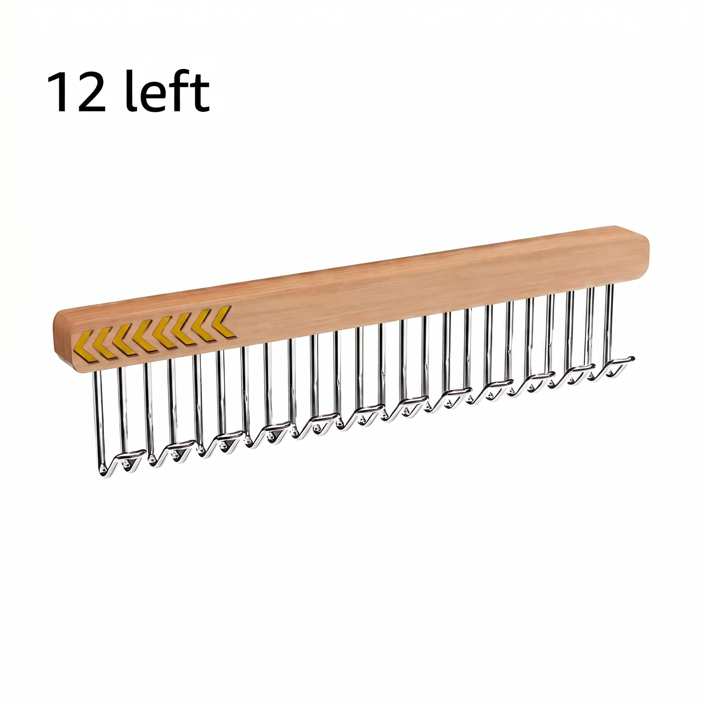 Wooden Wall-Mounted Clothes Hanger with Fold-Away Hooks