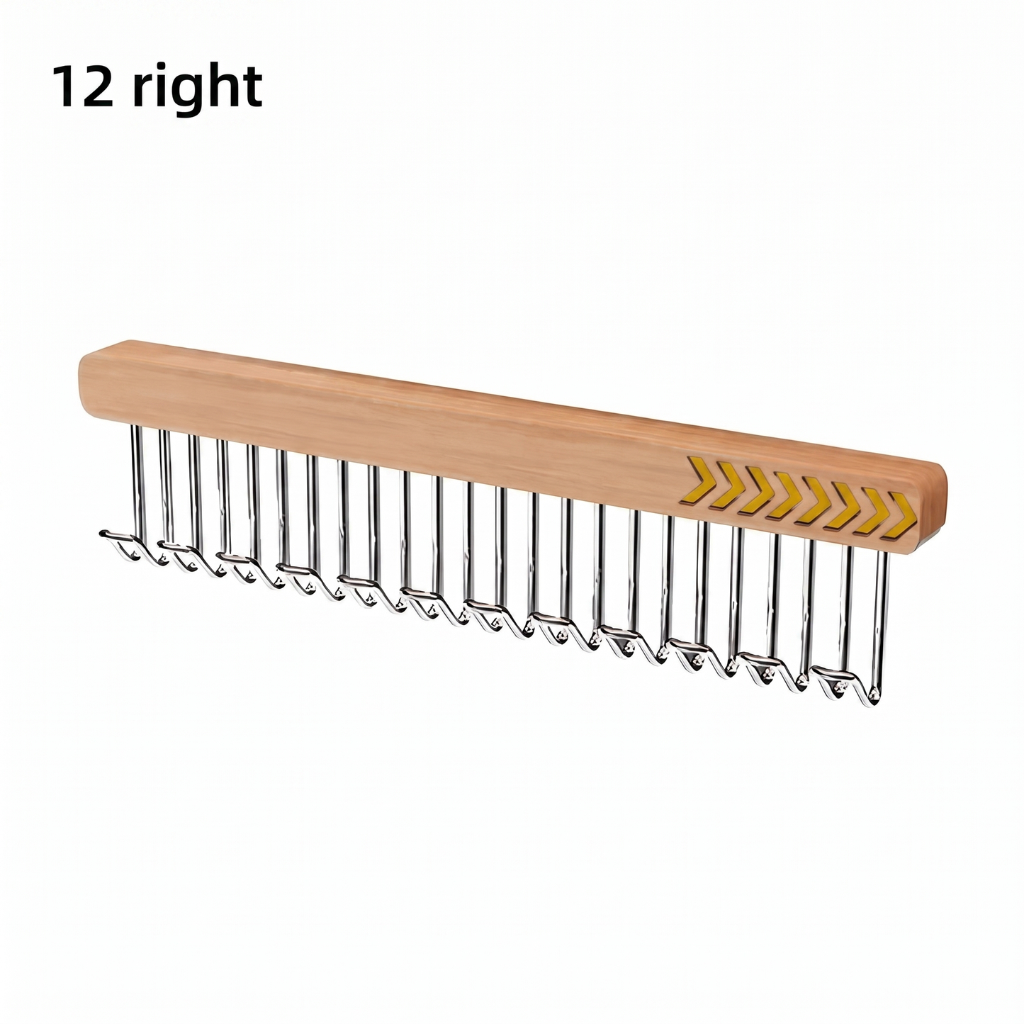 Wooden Wall-Mounted Clothes Hanger with Fold-Away Hooks