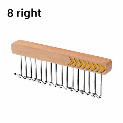Wooden Wall-Mounted Clothes Hanger with Fold-Away Hooks