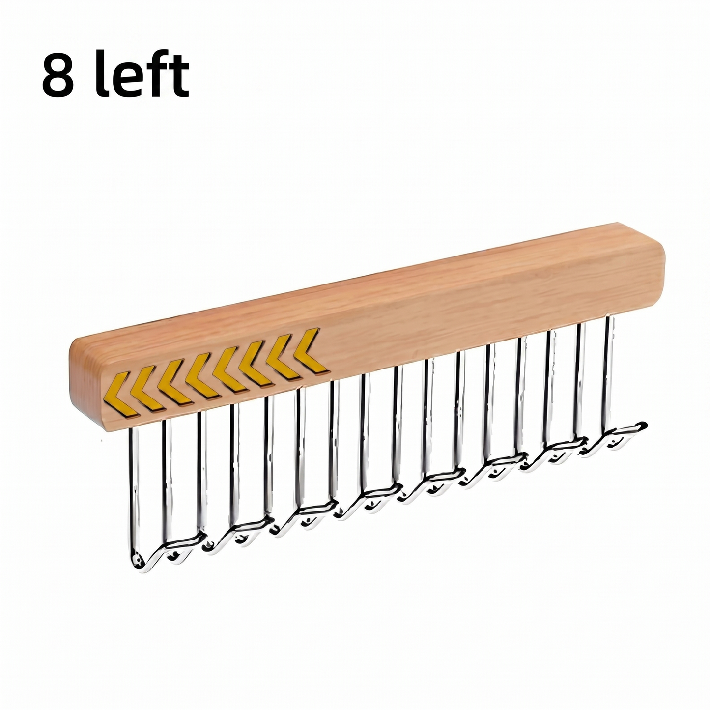 Wooden Wall-Mounted Clothes Hanger with Fold-Away Hooks