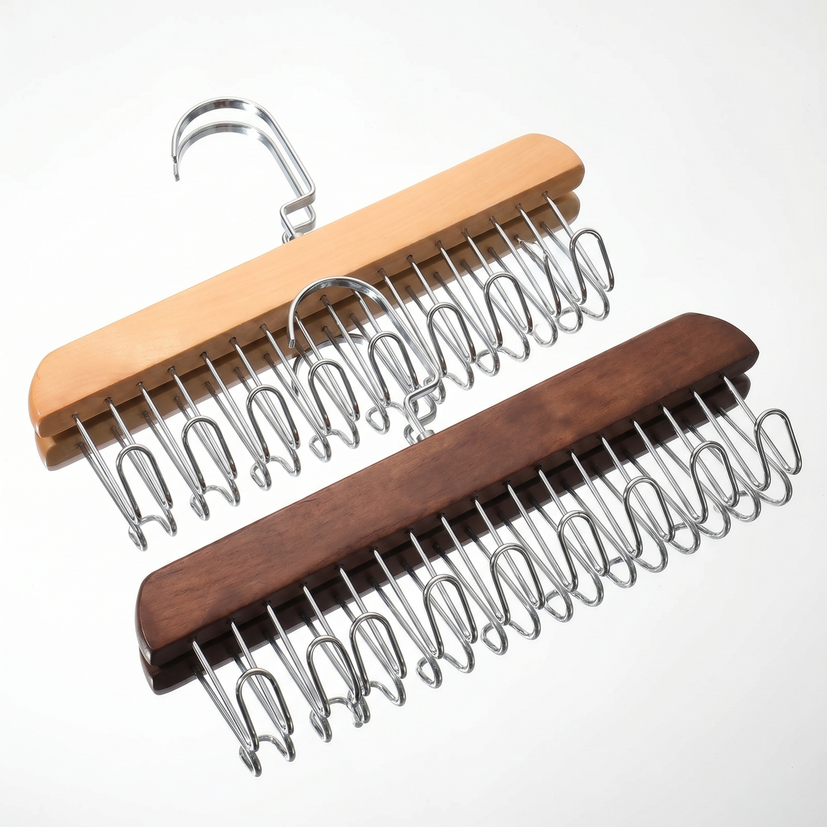 8-Hook Wooden Closet Organizer with Swivel Hanging Hook