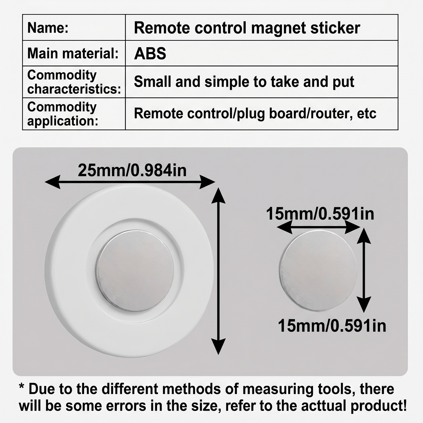 Magnetic Remote Control Holder with Adhesive Wall Mount