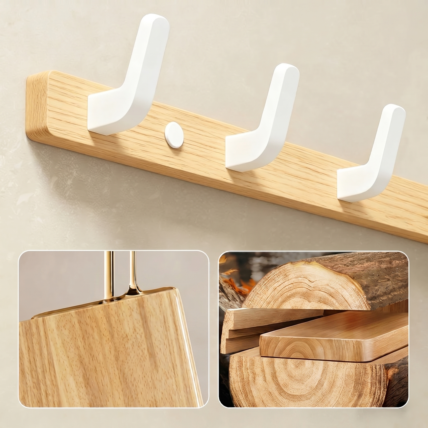 Rustic Wall-Mounted Coat Hooks for Entryway and Home Storage