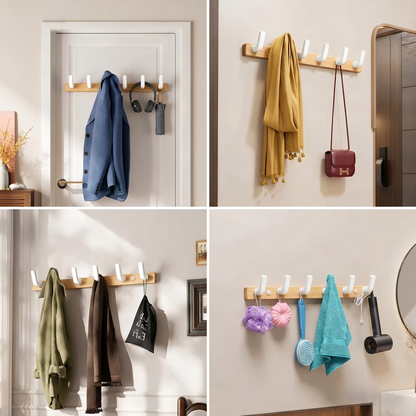 Rustic Wall-Mounted Coat Hooks for Entryway and Home Storage