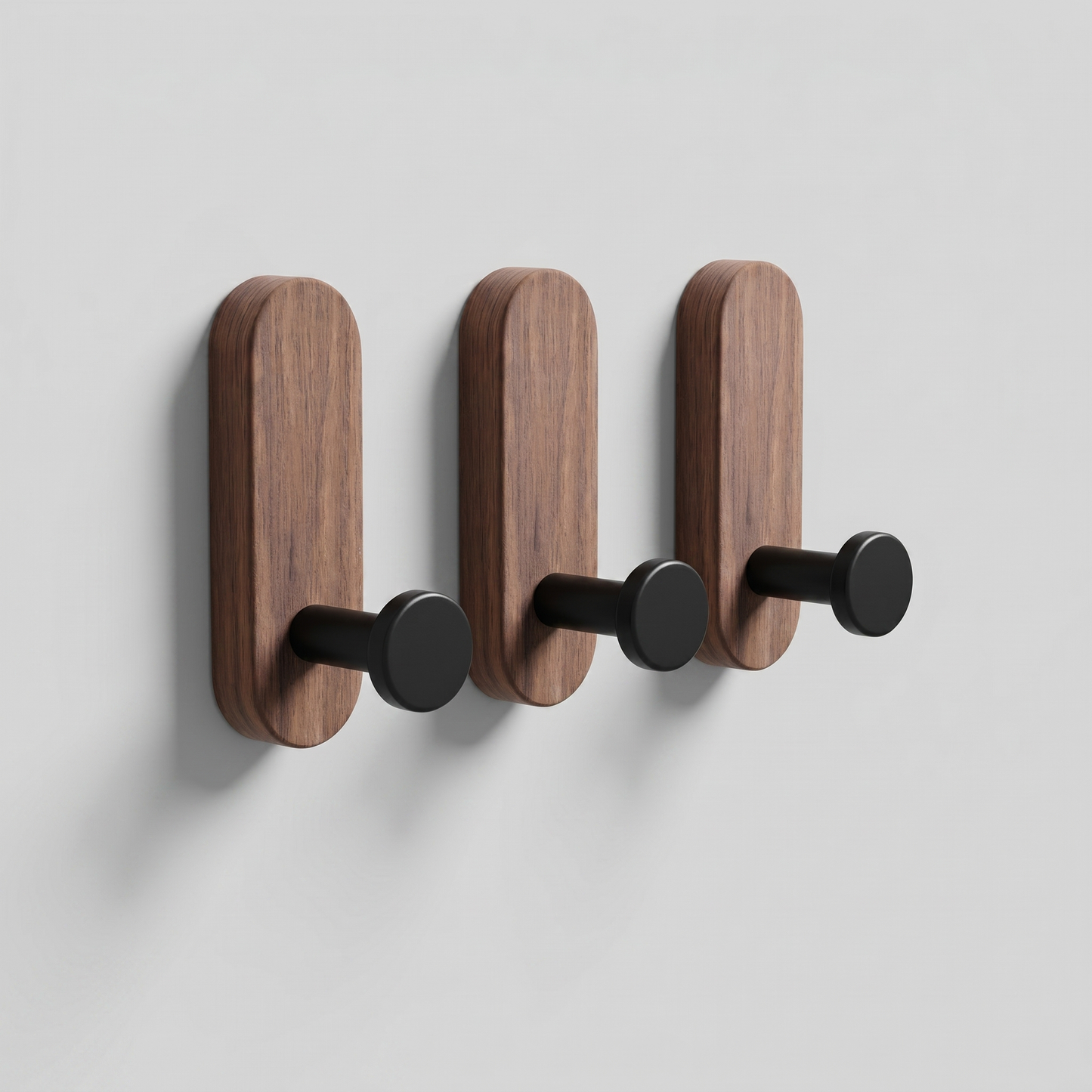 Self-Adhesive Wooden Wall Hooks for Towels, Keys and Accessories