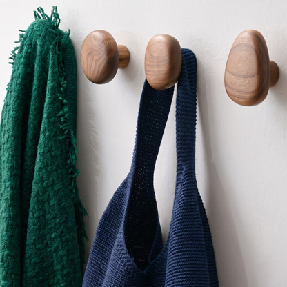 Natural Wooden Coat Hooks for Wall with Unique Organic Design