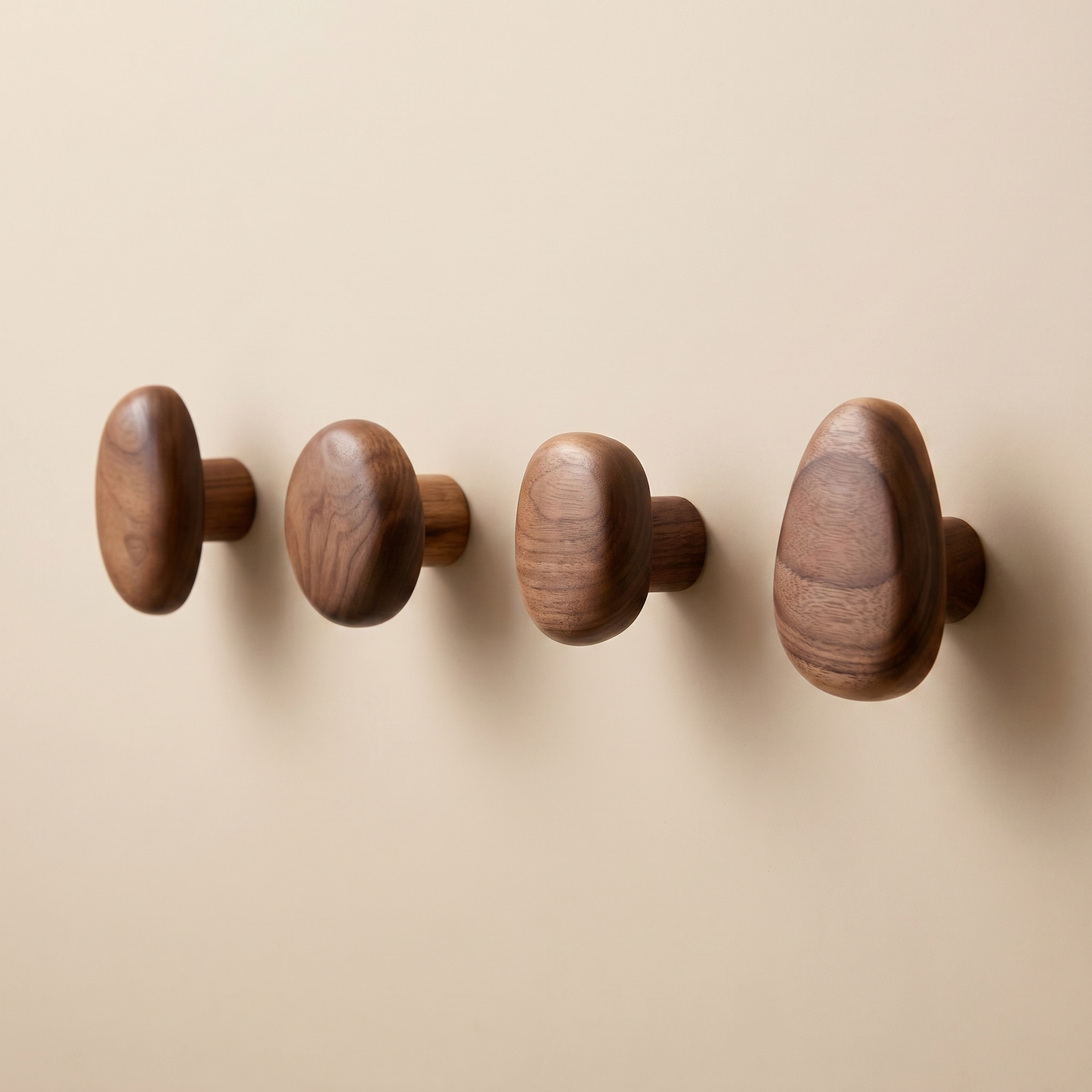Natural Wooden Coat Hooks for Wall with Unique Organic Design